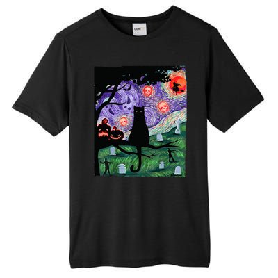 Spooky Cat Art Painting Halloween Tall Fusion ChromaSoft Performance T-Shirt