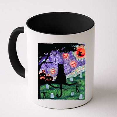 Spooky Cat Art Painting Halloween Mug