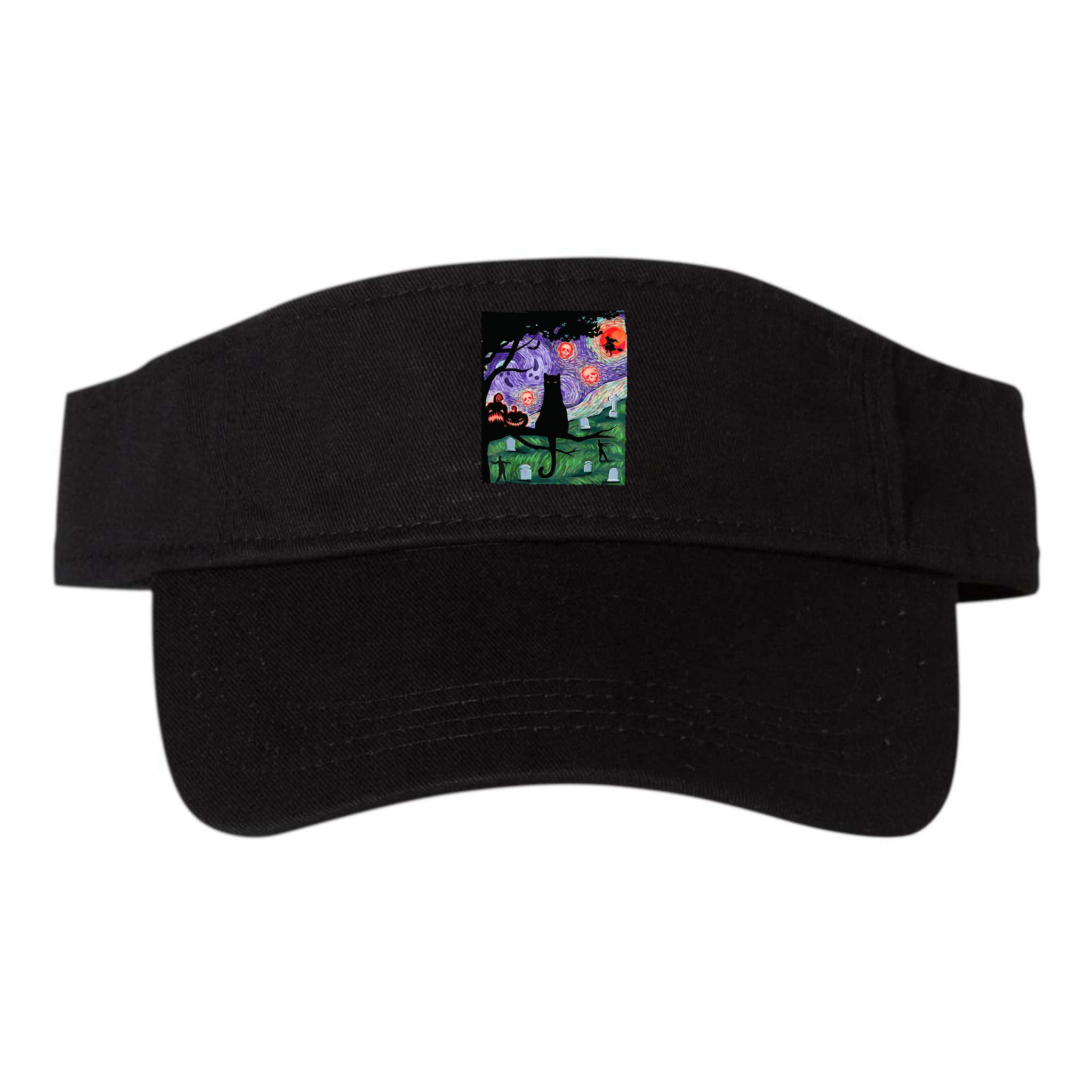 Spooky Cat Art Painting Halloween Visor