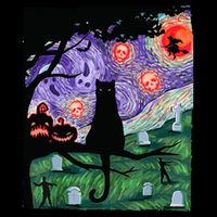 Spooky Cat Art Painting Halloween Visor
