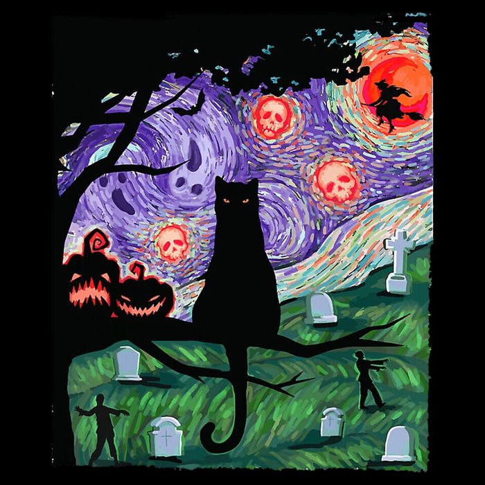 Spooky Cat Art Painting Halloween Visor