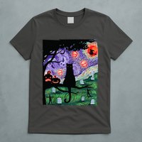 Spooky Cat Art Painting Halloween T-Shirt