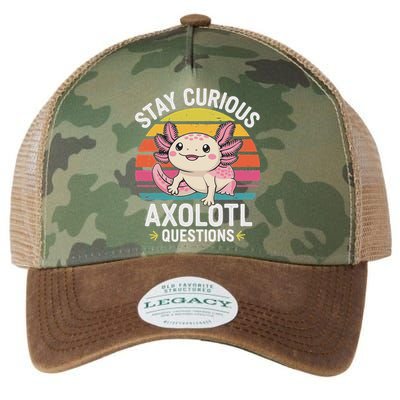 Stay Curious Axolotl Questions Legacy Tie Dye Trucker Hat