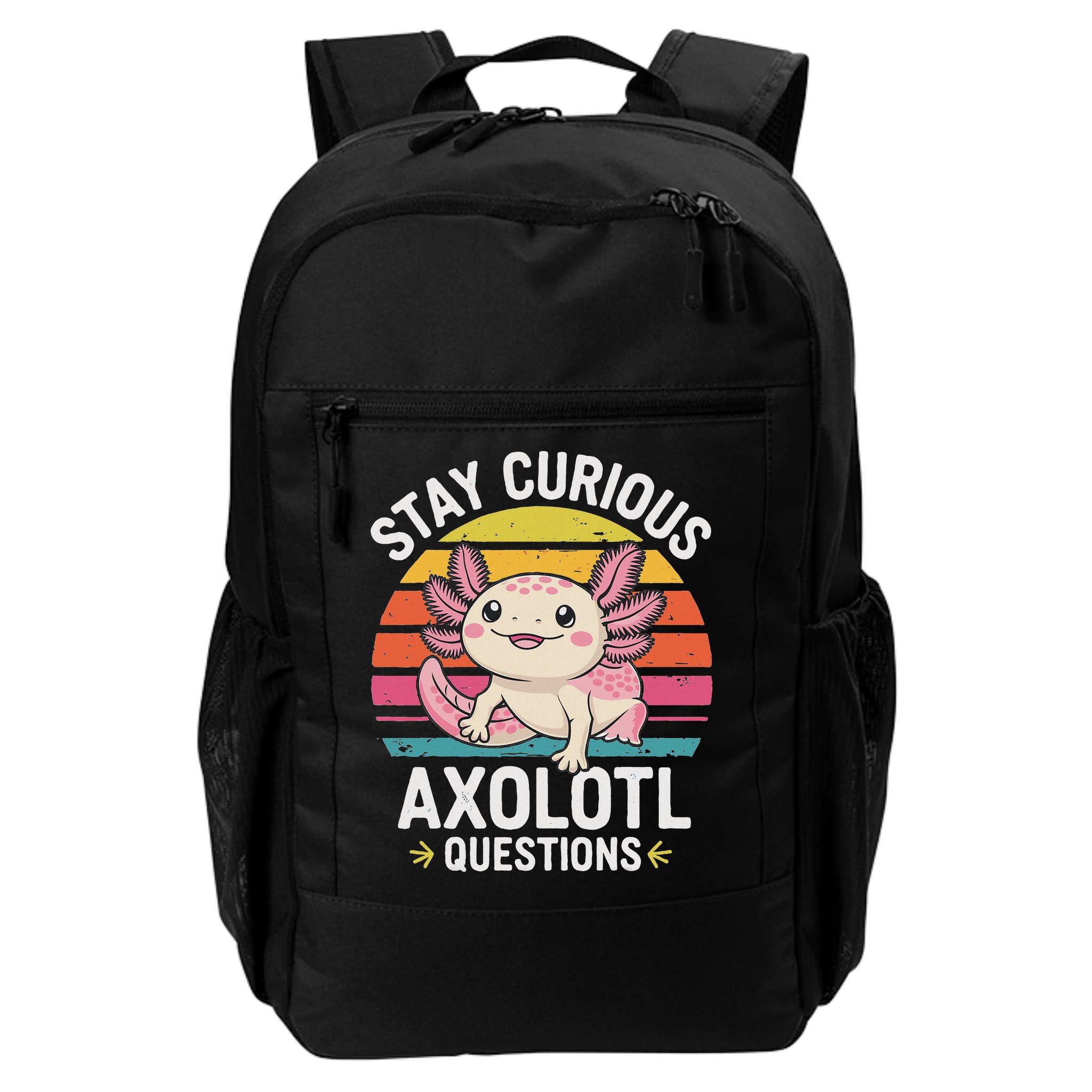 Stay Curious Axolotl Questions Backpack