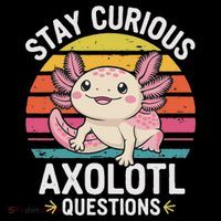 Stay Curious Axolotl Questions Drawstring Bag