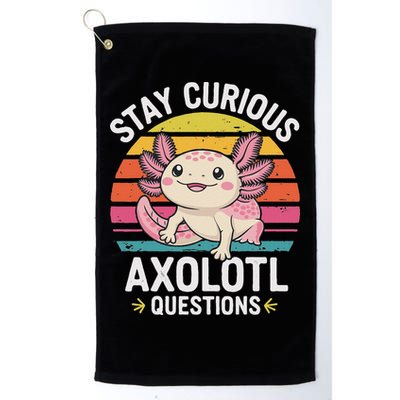 Stay Curious Axolotl Questions Golf Towel