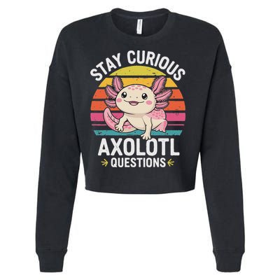 Stay Curious Axolotl Questions Cropped Pullover Crew