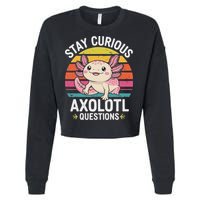 Stay Curious Axolotl Questions Cropped Pullover Crew