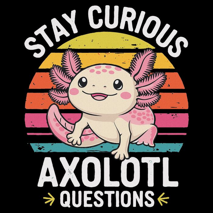 Stay Curious Axolotl Questions Cropped Pullover Crew