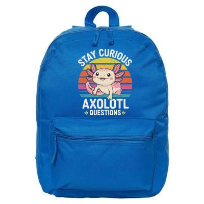 Stay Curious Axolotl Questions 16 in Basic Backpack