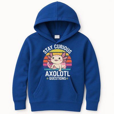 Stay Curious Axolotl Questions Kids Hoodie