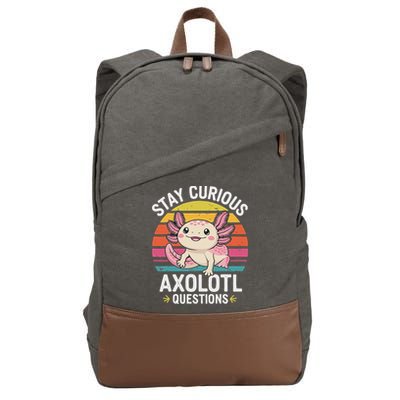 Stay Curious Axolotl Questions Cotton Canvas Backpack