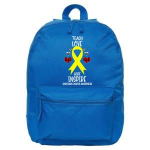 Sarcoma Cancer Awareness Teach Ribbon Love Hope Inspire Gift 16 in Basic Backpack