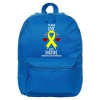 Sarcoma Cancer Awareness Teach Ribbon Love Hope Inspire Gift 16 in Basic Backpack