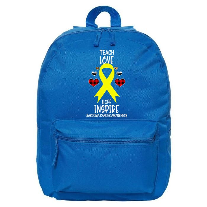 Sarcoma Cancer Awareness Teach Ribbon Love Hope Inspire Gift 16 in Basic Backpack