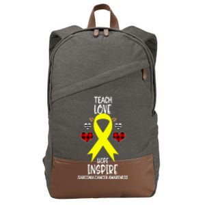 Sarcoma Cancer Awareness Teach Ribbon Love Hope Inspire Gift Cotton Canvas Backpack