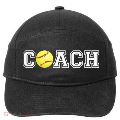 Softball Coach Athletic Sports Classic Retro Collegiate 7-Panel Snapback Hat
