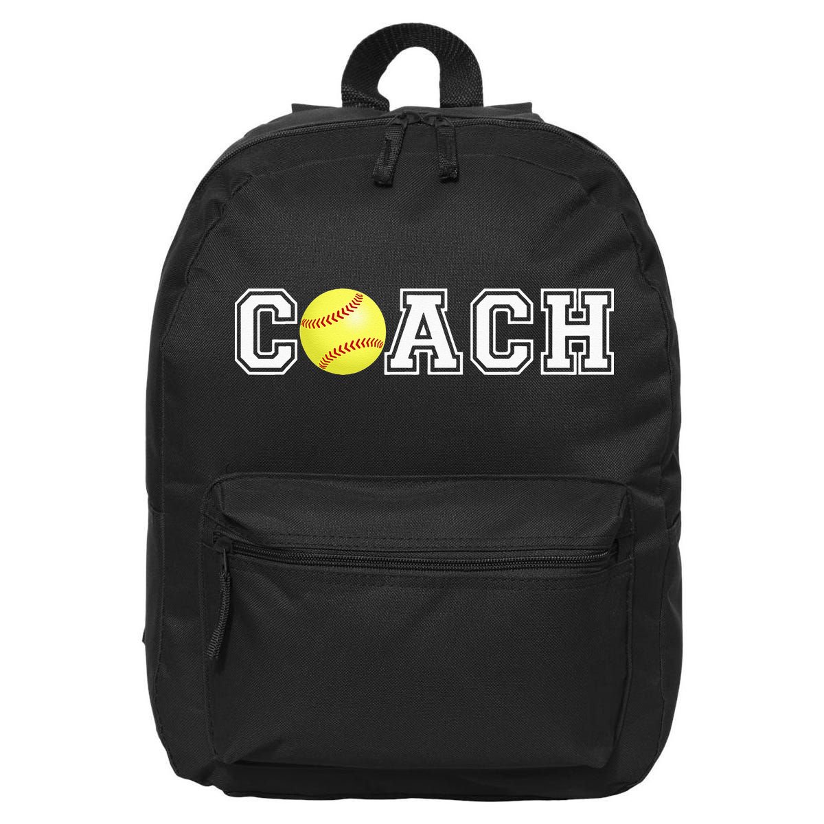Softball Coach Athletic Sports Classic Retro Collegiate 16 in Basic Backpack
