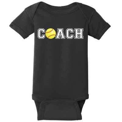 Softball Coach Athletic Sports Classic Retro Collegiate Baby Bodysuit