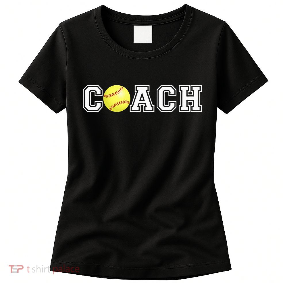 Softball Coach Athletic Sports Classic Retro Collegiate Womens T-Shirt