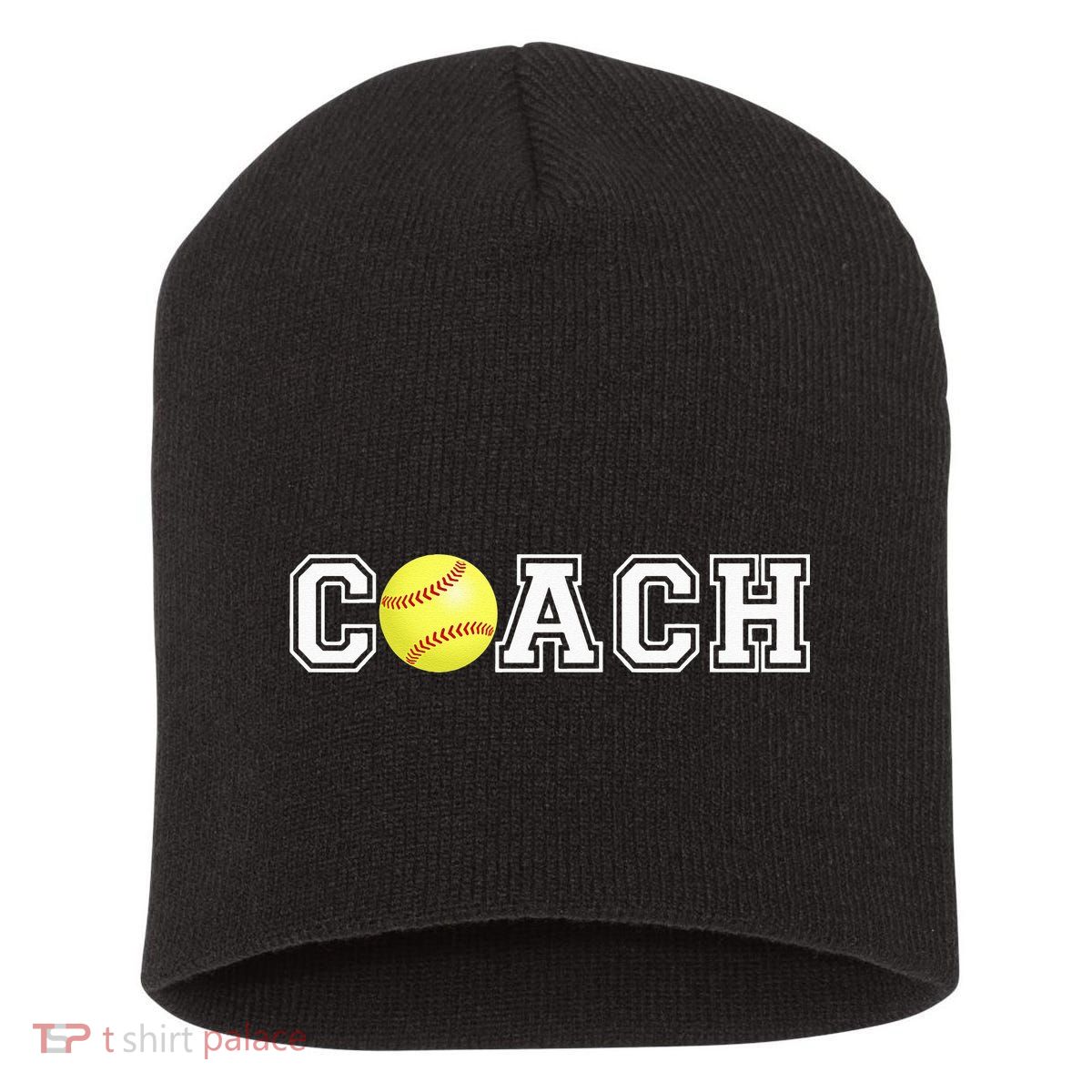 Softball Coach Athletic Sports Classic Retro Collegiate Short Acrylic Beanie