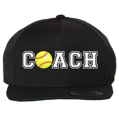Softball Coach Athletic Sports Classic Retro Collegiate Wool Snapback Cap