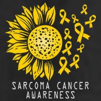 Sarcoma Cancer Awareness Sunflower Yellow Ribbon Sarcoma 7 Panel Mesh Trucker Snapback Hat