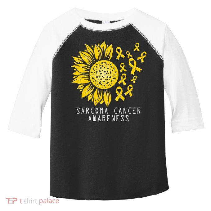 Sarcoma Cancer Awareness Sunflower Yellow Ribbon Sarcoma Toddler Fine Jersey T-Shirt