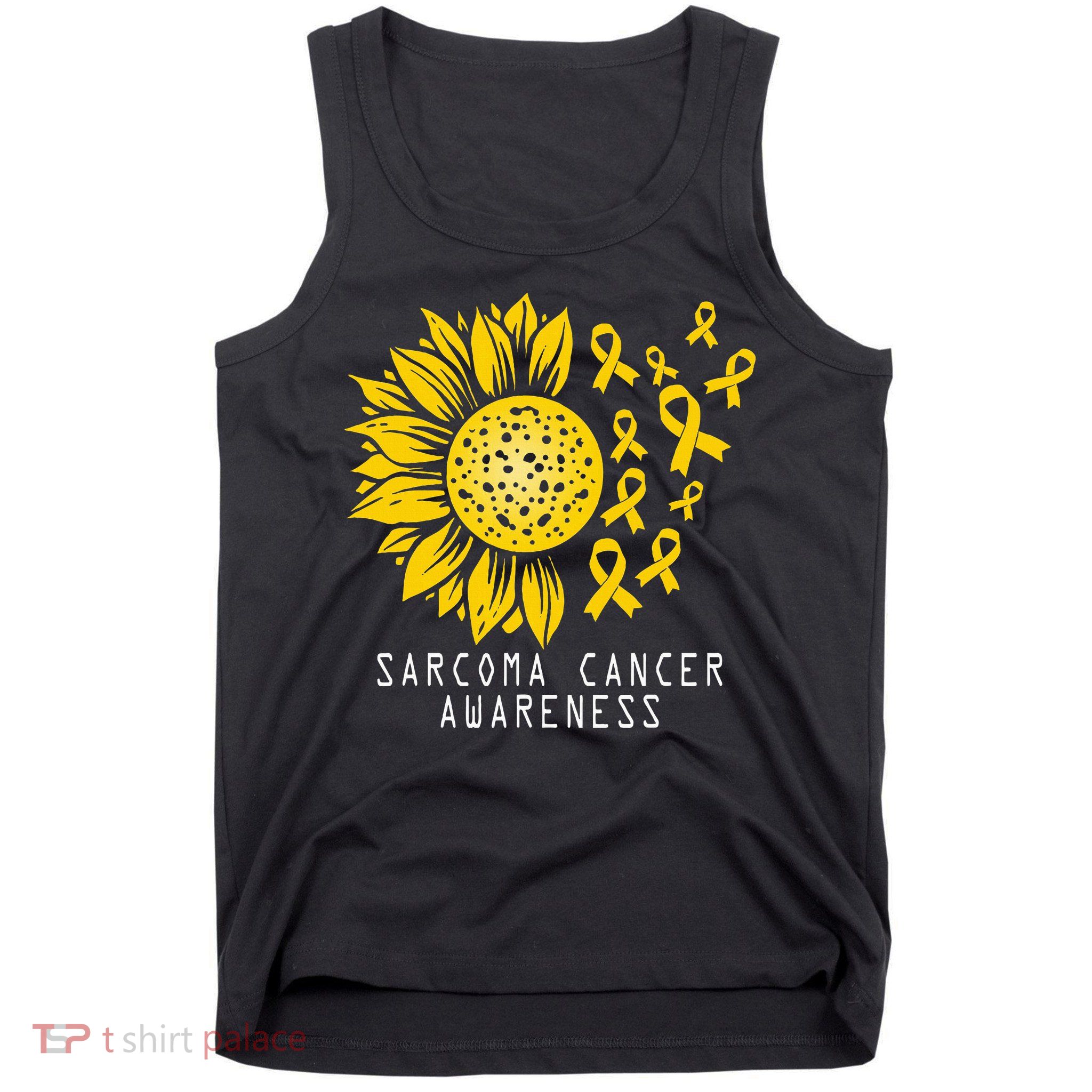 Sarcoma Cancer Awareness Sunflower Yellow Ribbon Sarcoma Tank Top