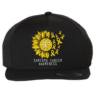 Sarcoma Cancer Awareness Sunflower Yellow Ribbon Sarcoma Wool Snapback Cap