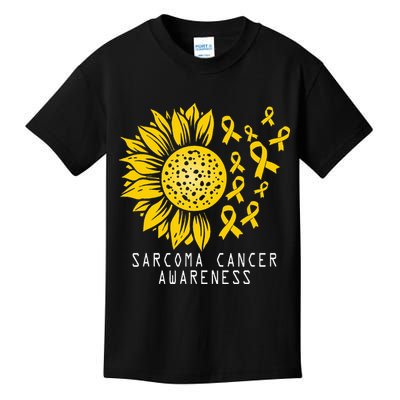 Sarcoma Cancer Awareness Sunflower Yellow Ribbon Sarcoma Kids T-Shirt