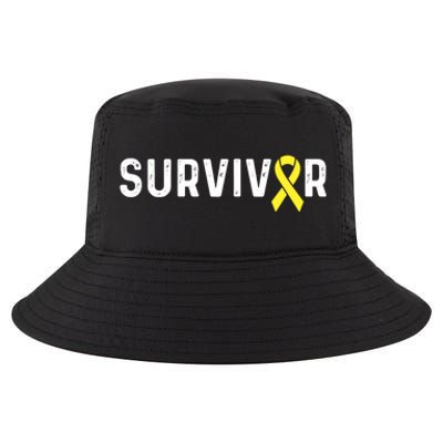 Sarcoma Cancer Awareness Yellow Ribbon Survivor Remission Gift Cool Comfort Performance Bucket Hat