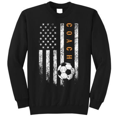 Soccer Coach American Flag Design Soccer Trainer Coaching Sweatshirt