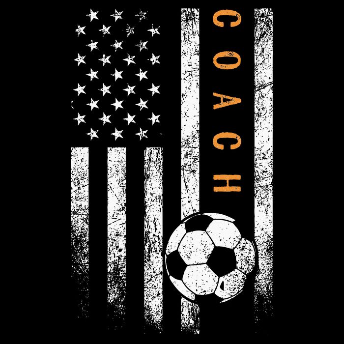 Soccer Coach American Flag Design Soccer Trainer Coaching Bucket Hat
