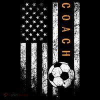 Soccer Coach American Flag Design Soccer Trainer Coaching Womens T-Shirt