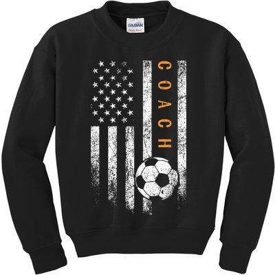 Soccer Coach American Flag Design Soccer Trainer Coaching Kids Sweatshirt