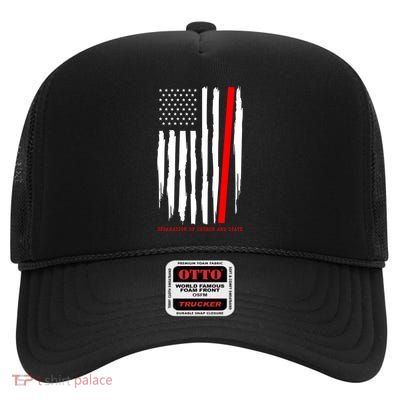 Seperate Church And State Again Political Awareness Us Flag Cool Gift High Crown Mesh Back Trucker Hat