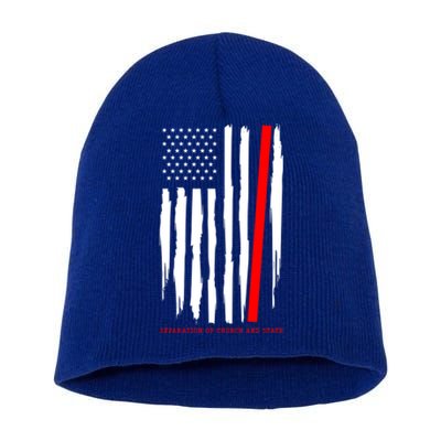 Seperate Church And State Again Political Awareness Us Flag Cool Gift Short Acrylic Beanie