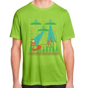 Santa Claus Alien Invasion Space Ufo Ugly Christmas Adult ChromaSoft Performance T-Shirt