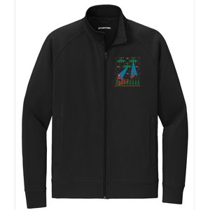 Santa Claus Alien Invasion Space Ufo Ugly Christmas Stretch Full-Zip Cadet Jacket