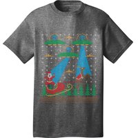 Santa Claus Alien Invasion Space Ufo Ugly Christmas T-Shirt