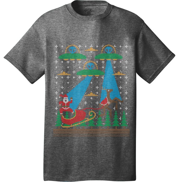 Santa Claus Alien Invasion Space Ufo Ugly Christmas T-Shirt