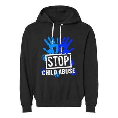 Stop Child Abuse Child Abuse Prevention awareness Garment-Dyed Fleece Hoodie