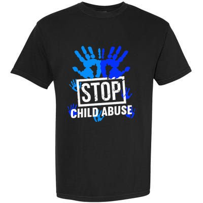 Stop Child Abuse Child Abuse Prevention awareness Garment-Dyed Heavyweight T-Shirt