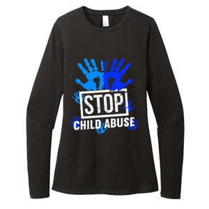 Stop Child Abuse Child Abuse Prevention awareness Womens CVC Long Sleeve Shirt