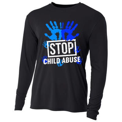 Stop Child Abuse Child Abuse Prevention awareness Cooling Performance Long Sleeve Crew