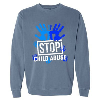 Stop Child Abuse Child Abuse Prevention awareness Garment-Dyed Sweatshirt