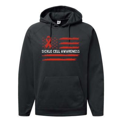 Sickle Cell Awareness Flag Sickle Cell Warrior Performance Fleece Hoodie