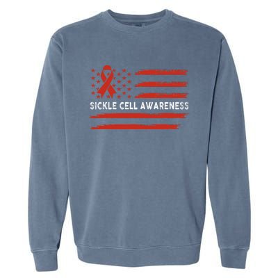 Sickle Cell Awareness Flag Sickle Cell Warrior Garment-Dyed Sweatshirt