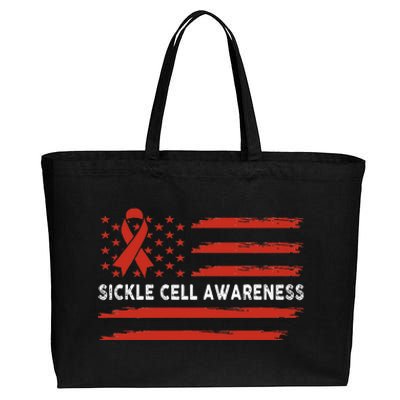 Sickle Cell Awareness Flag Sickle Cell Warrior Cotton Canvas Jumbo Tote